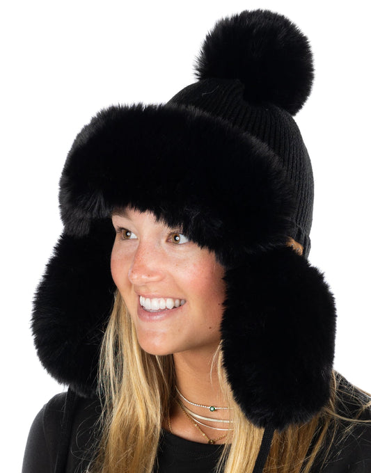Fluffy Knit Trapper Hat by funky junque