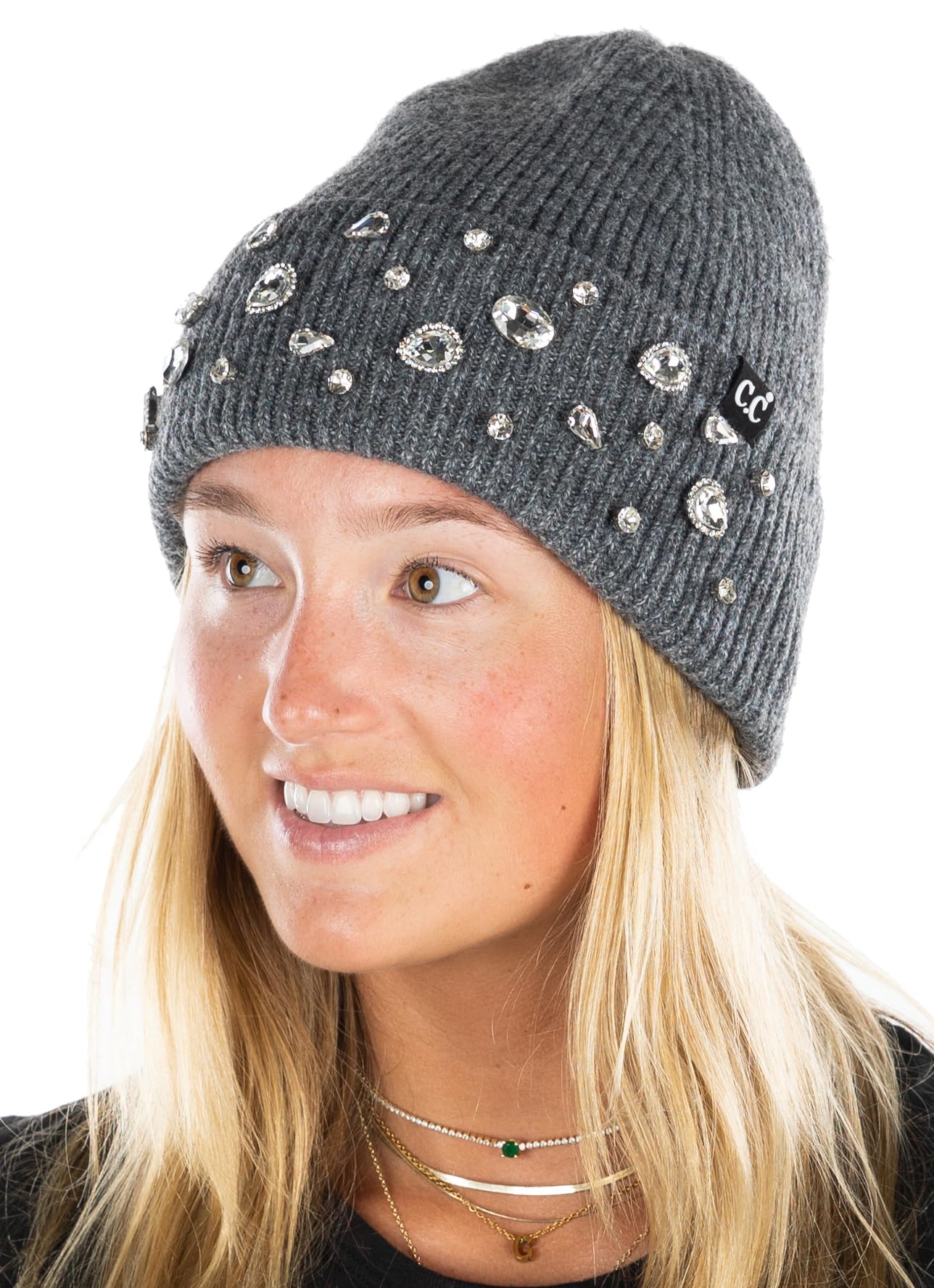 Rhinestone Sparkle Beanie by Funky Junque