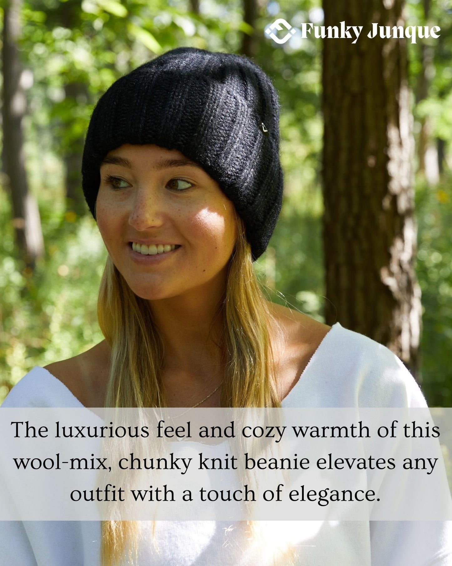 Wool Blend Ribbed Beanie by Funky Junque