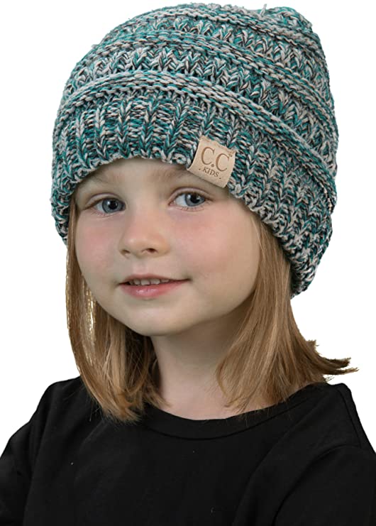 C.C. Kid's Classic Fit Cable Knit Beanie - 4 Tone