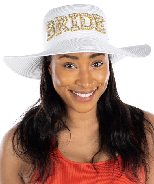 Bridal Wide Brim Floppy Sun Hat by Funky Junque