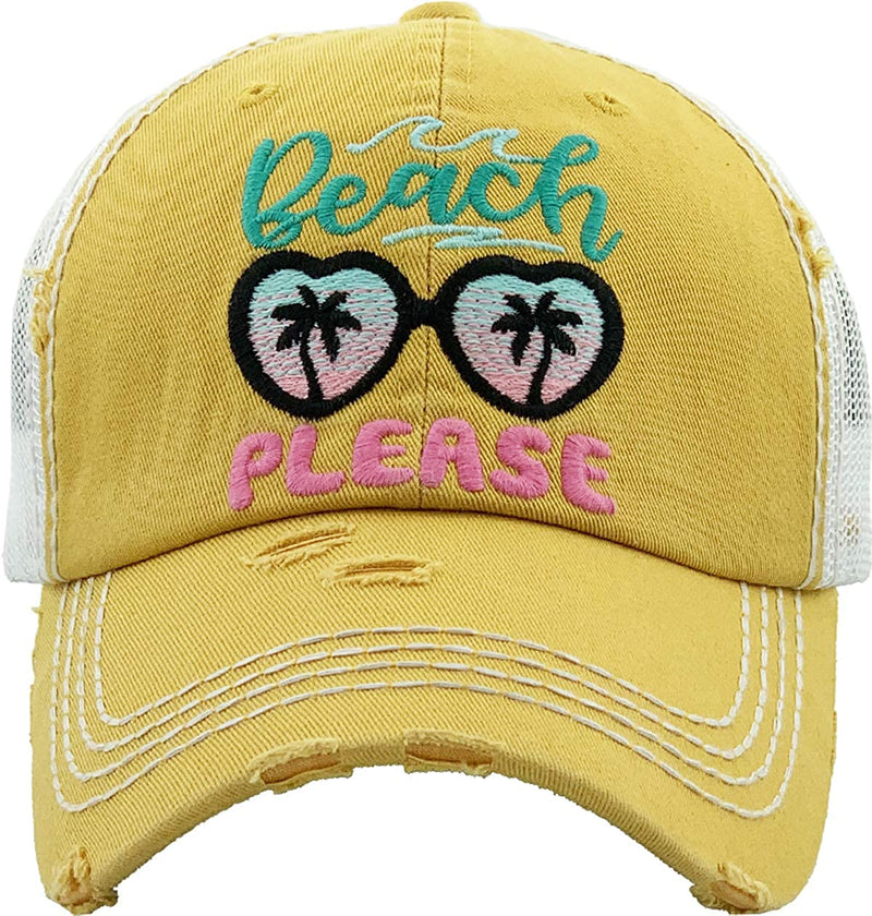 Distressed Patch Hat - Beach Please