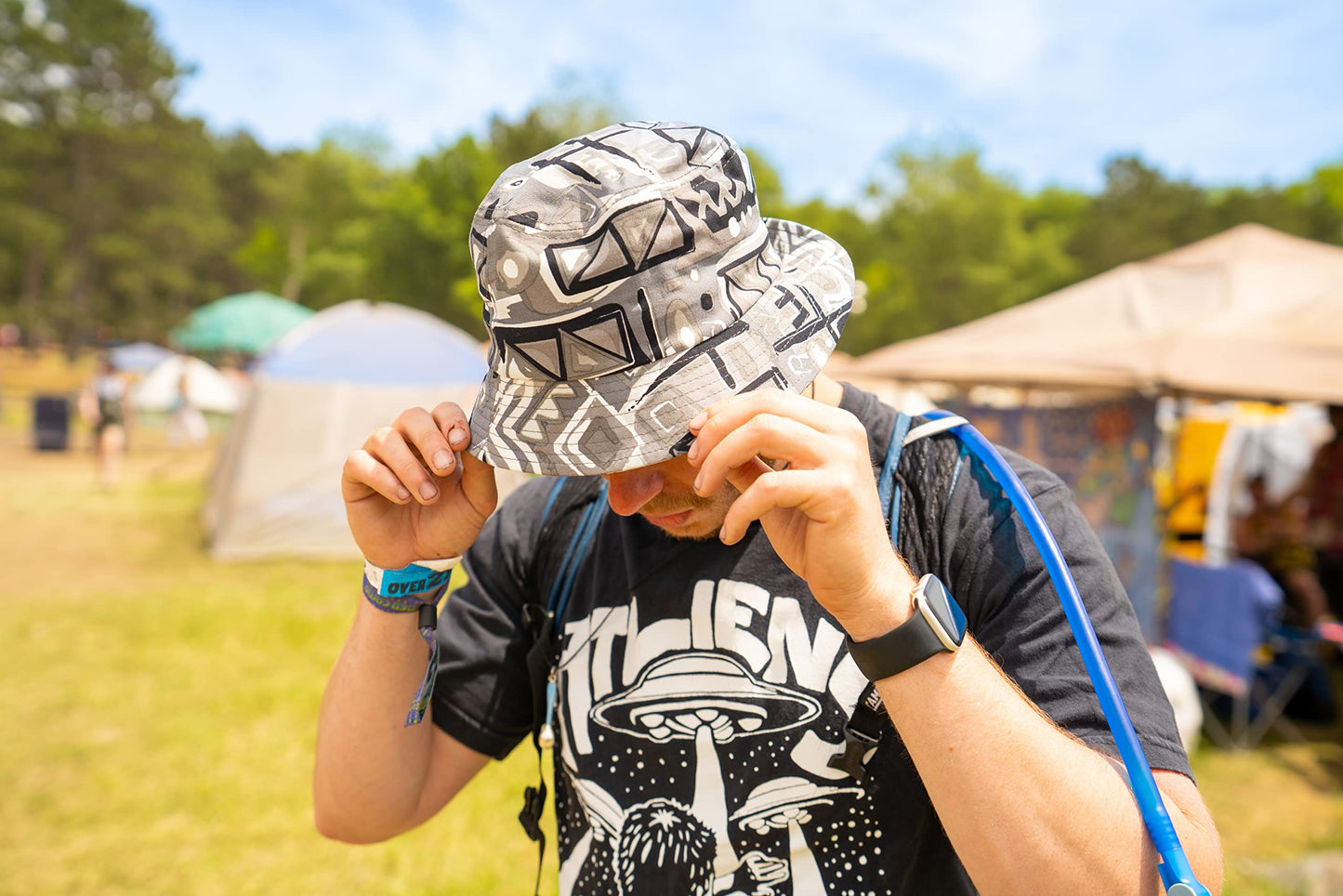 Outdoor Camping Hiking Bucket Hat by Funky Junque