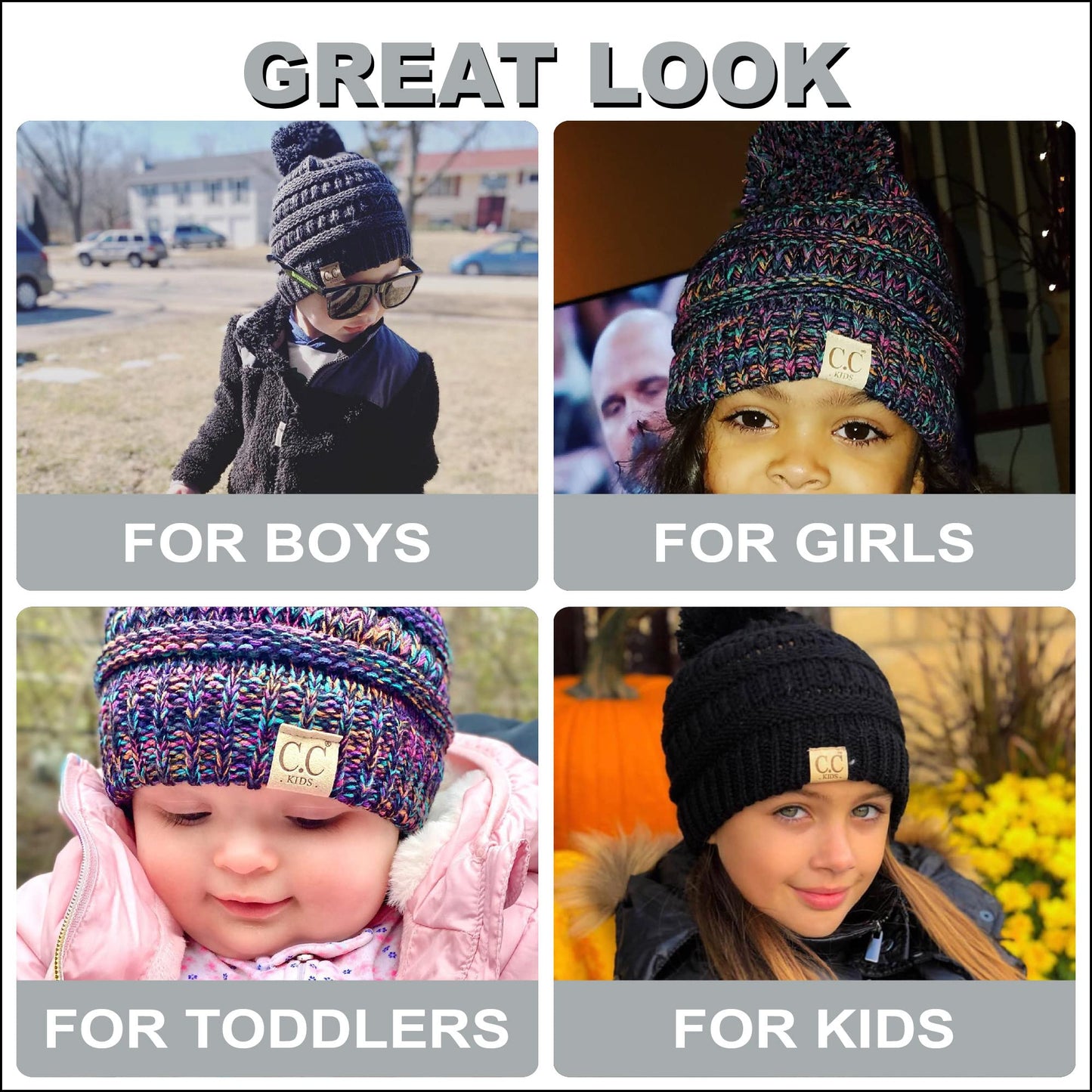 Kids Pom Beanie by Funky Junque