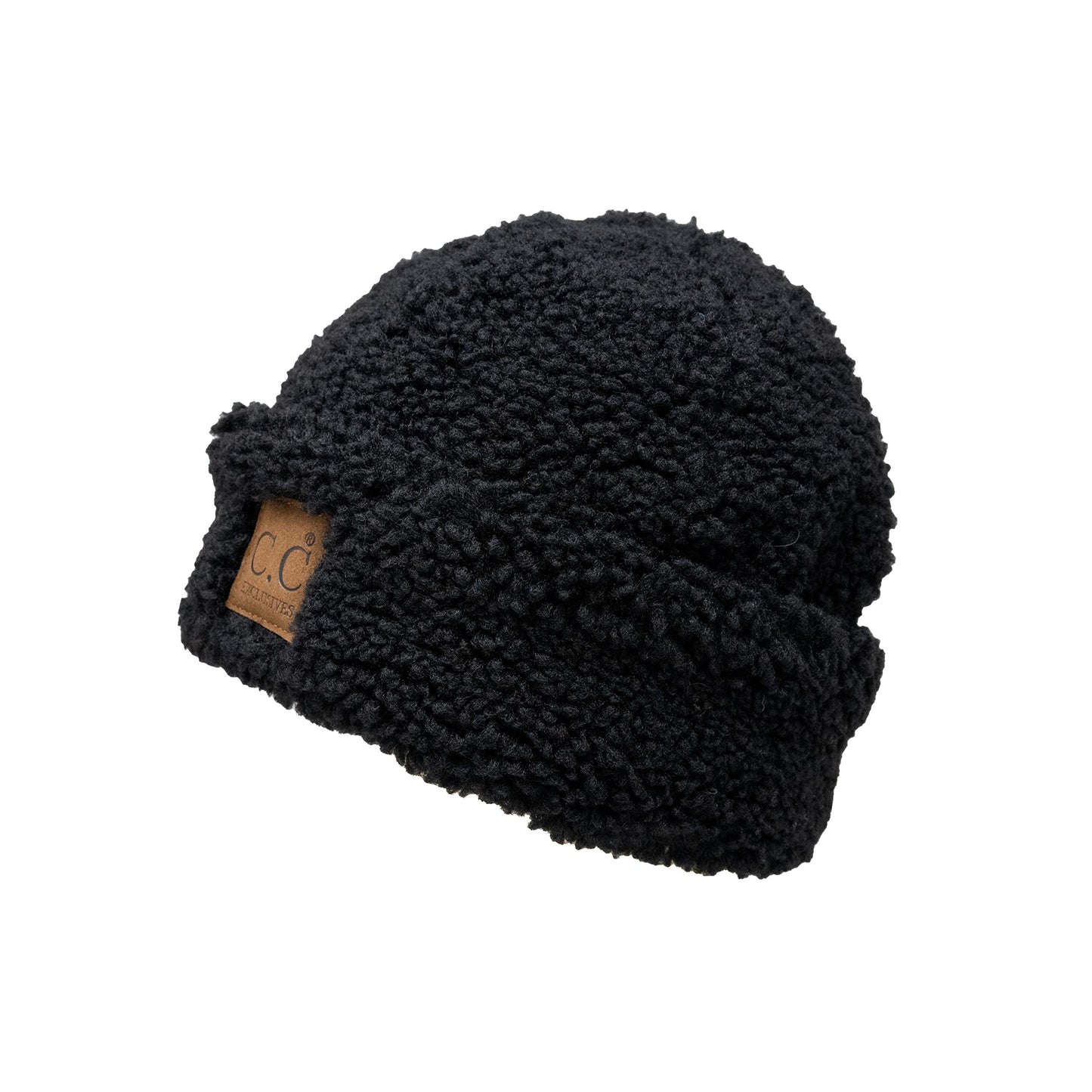 Women's Fuzzy Faux Wool Sherpa Double Layered Cuff Plush Beanie