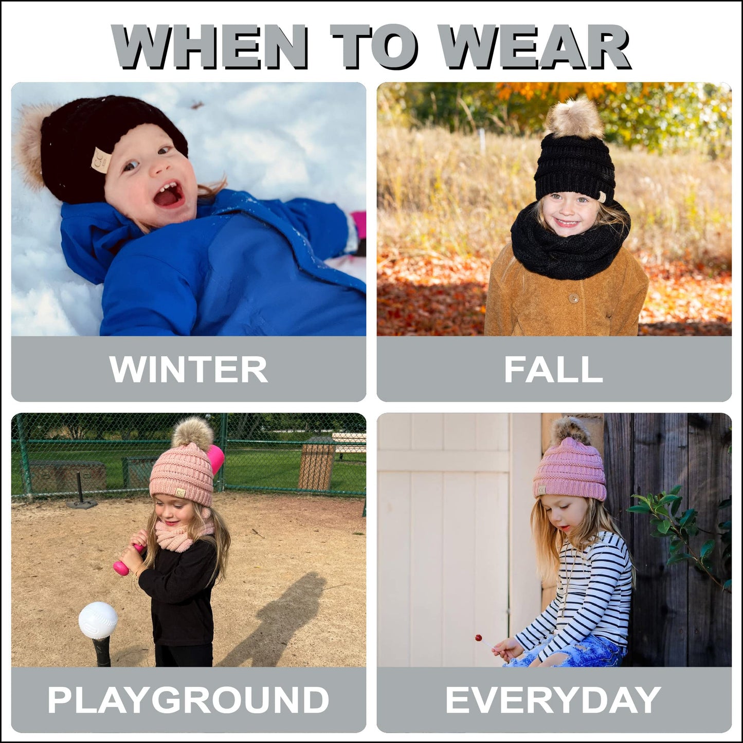 Kids Pom Beanie by Funky Junque