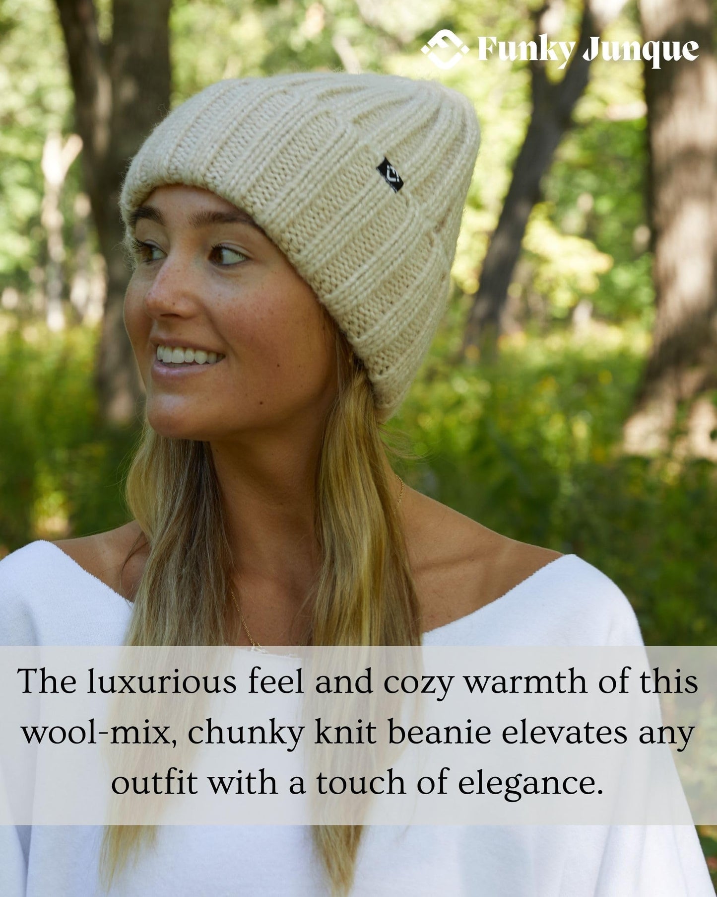 Wool Blend Ribbed Beanie by Funky Junque