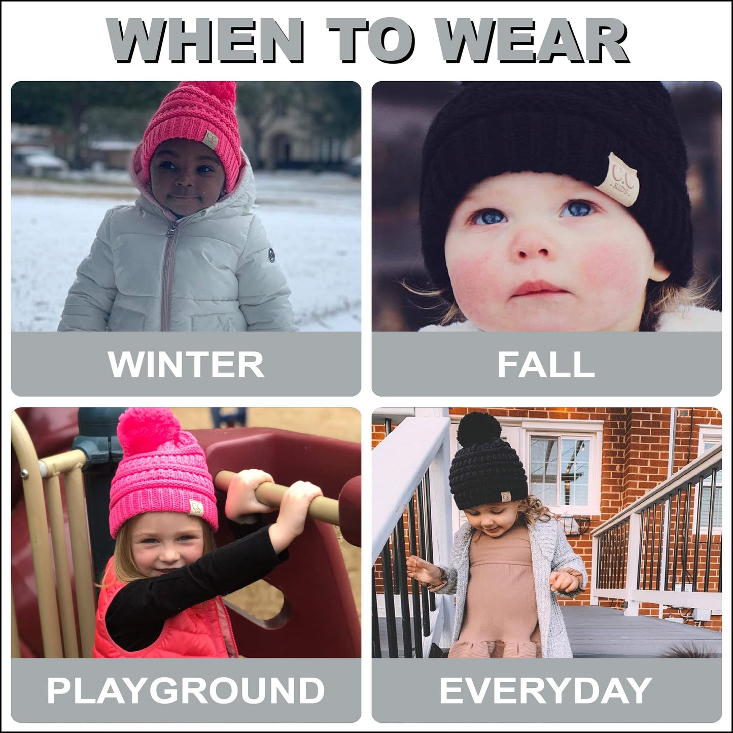 Kids Pom Beanie by Funky Junque