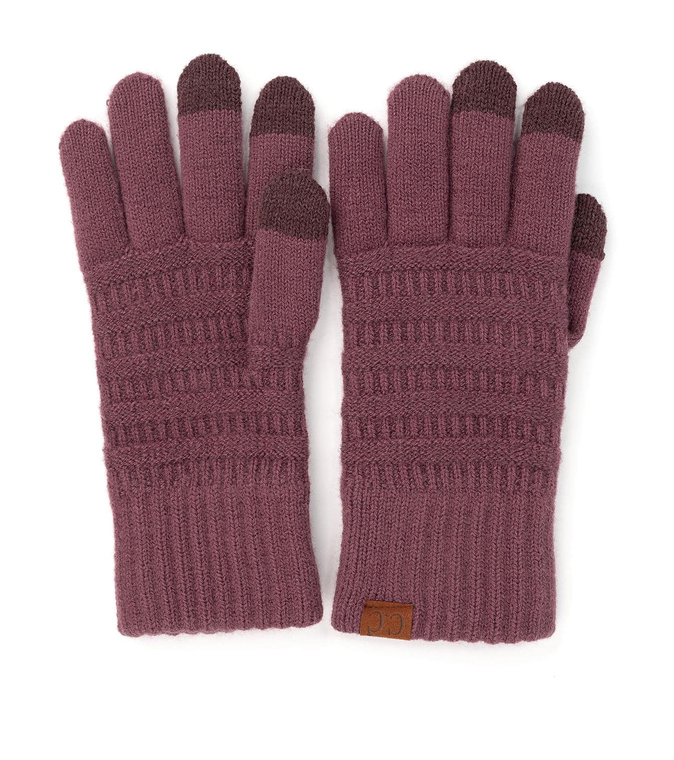 Garter Knit Slim Smart Tip Gloves by Funky Junque