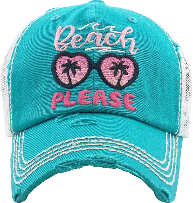 Distressed Patch Hat - Beach Please