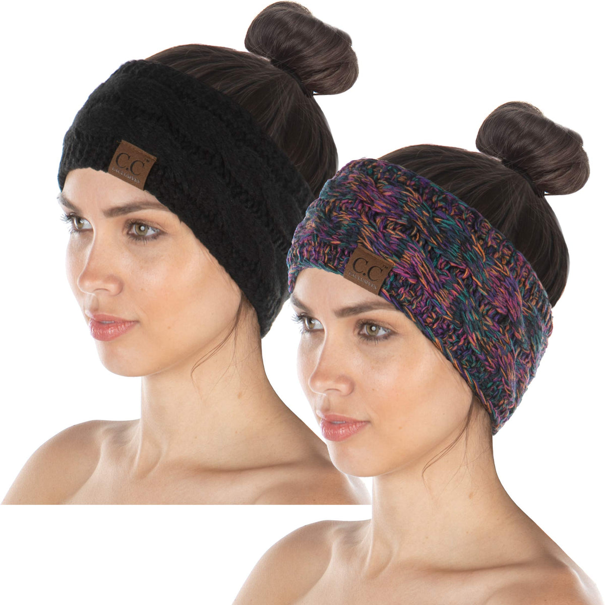 Funky Junque Exclusives Womens Head Wrap Lined Headband Stretch Knit Ear Warmer