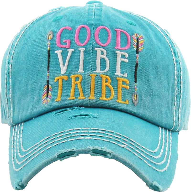 Distressed Baseball Cap - Good Vibe Tribe