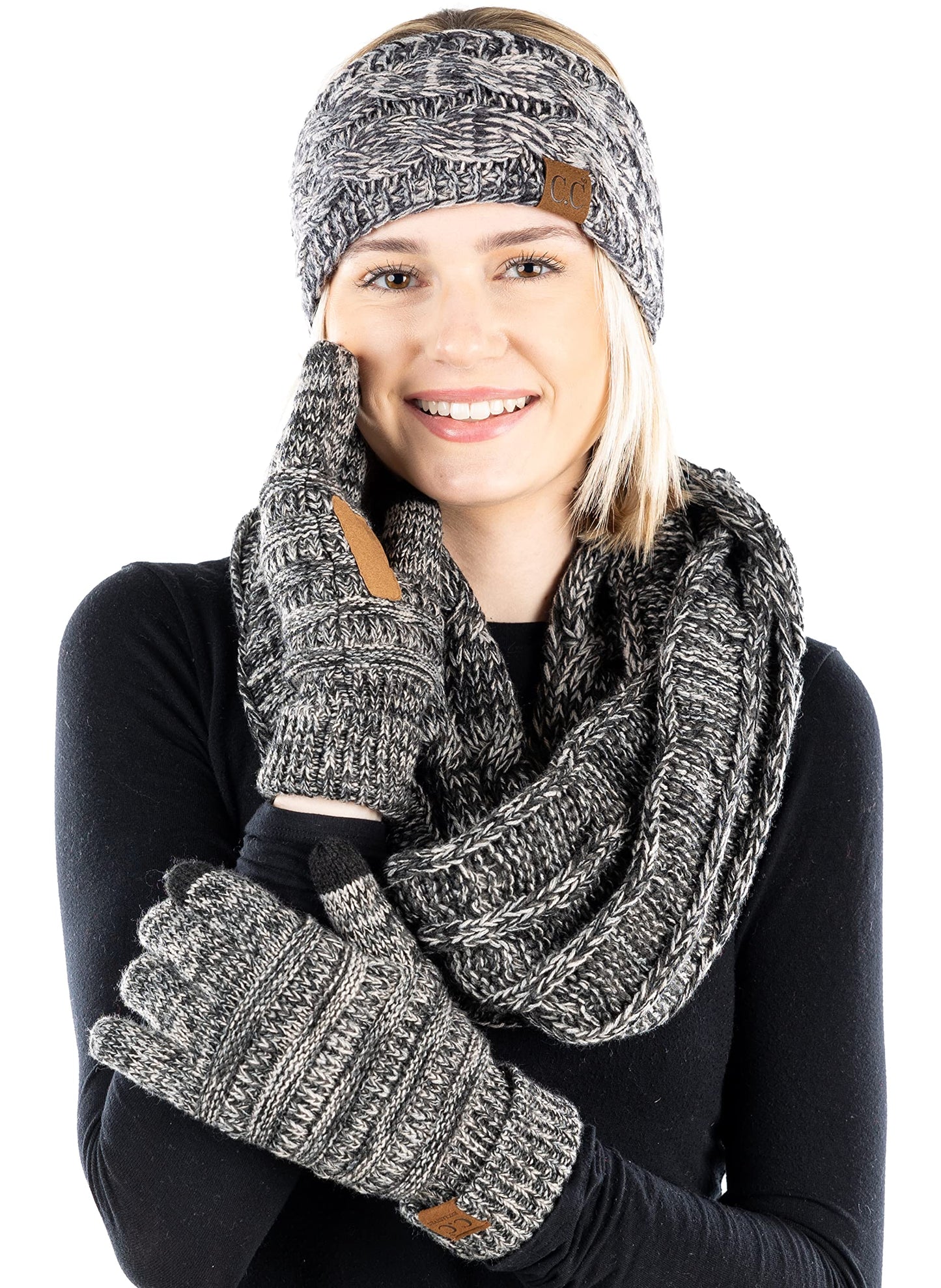 Headband, Scarf & Gloves Matching Set by Funky Junque