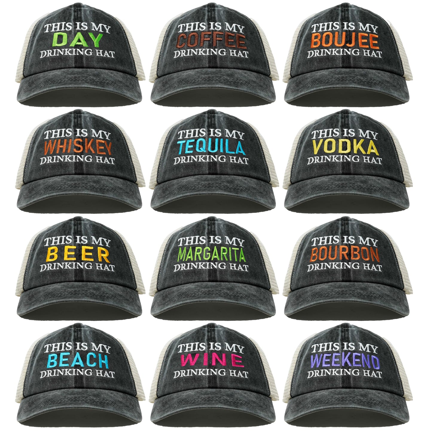This is My Drinking Hat Cotton Mesh Baseball Cap by Funky Junque