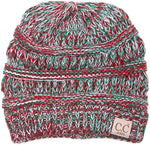 C.C. Kid's Classic Fit Cable Knit Beanie - Tricolor