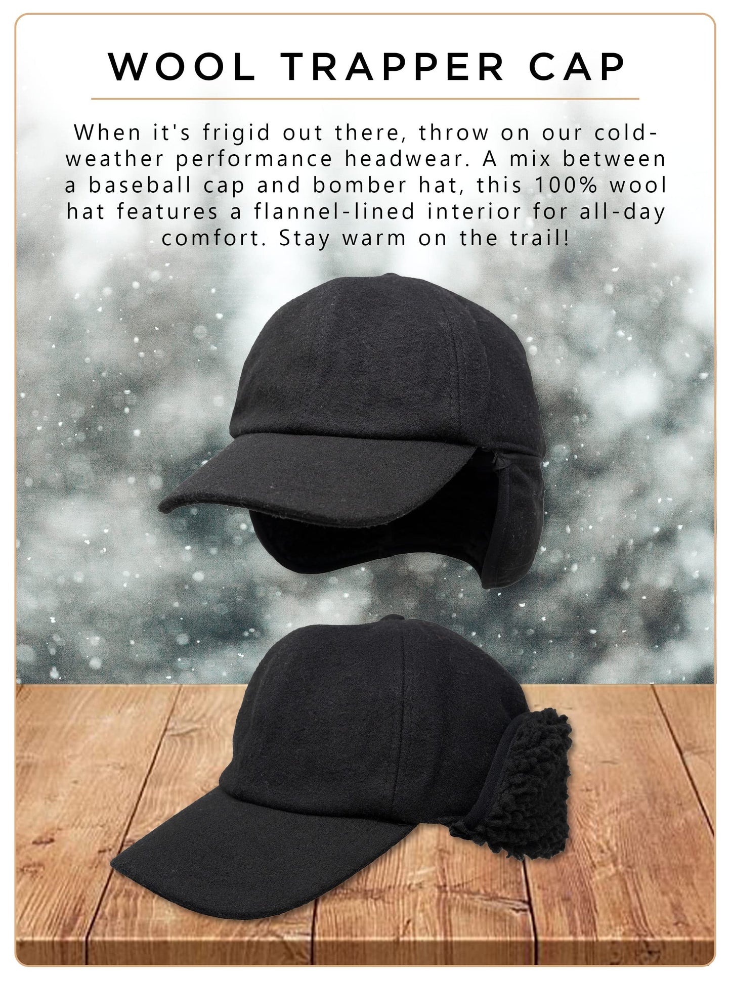 Wool Sherpa Lined Earflap Trapper Hats by Funky Junque