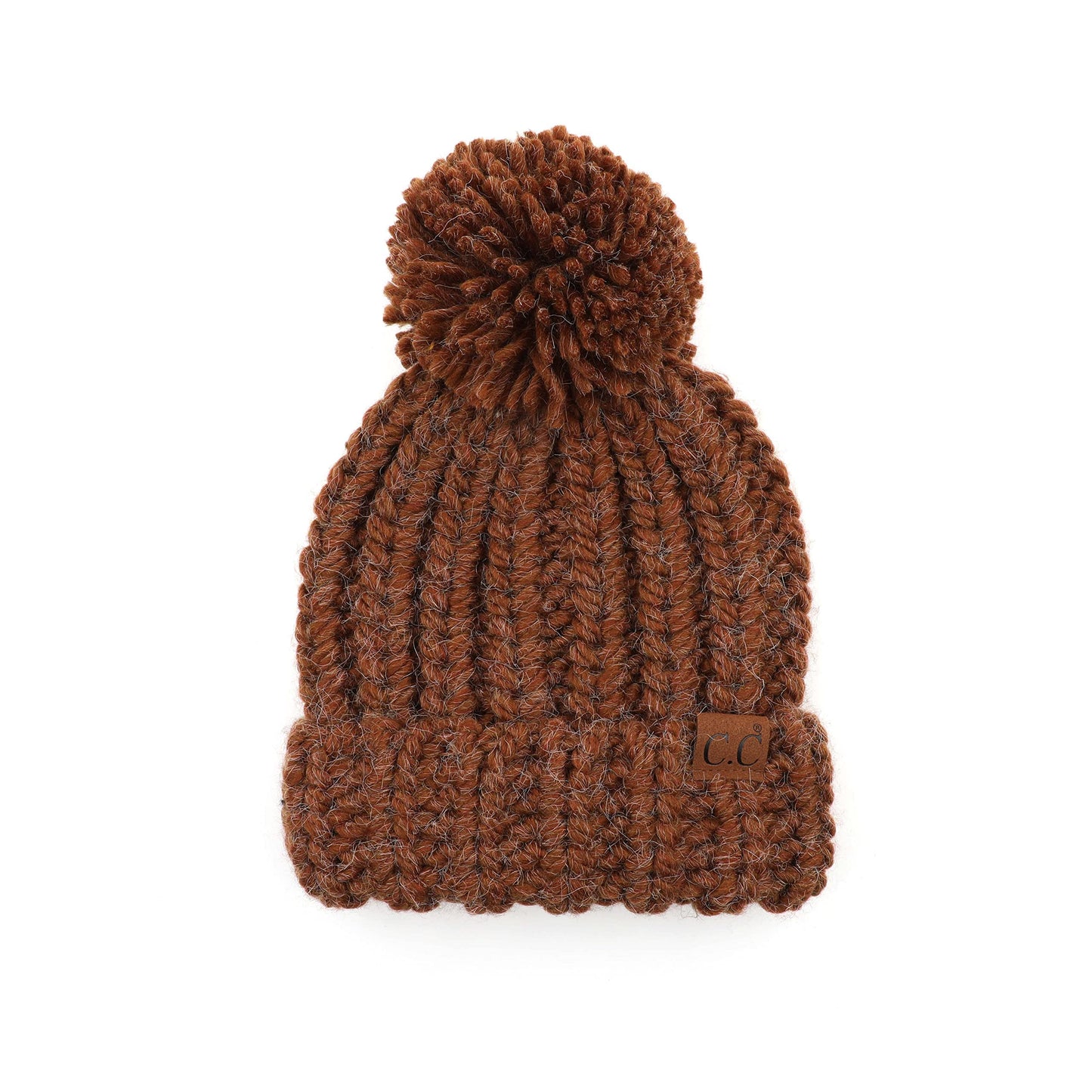 Chunky Knit Jumbo Yarn Pom Beanie by Funky Junque