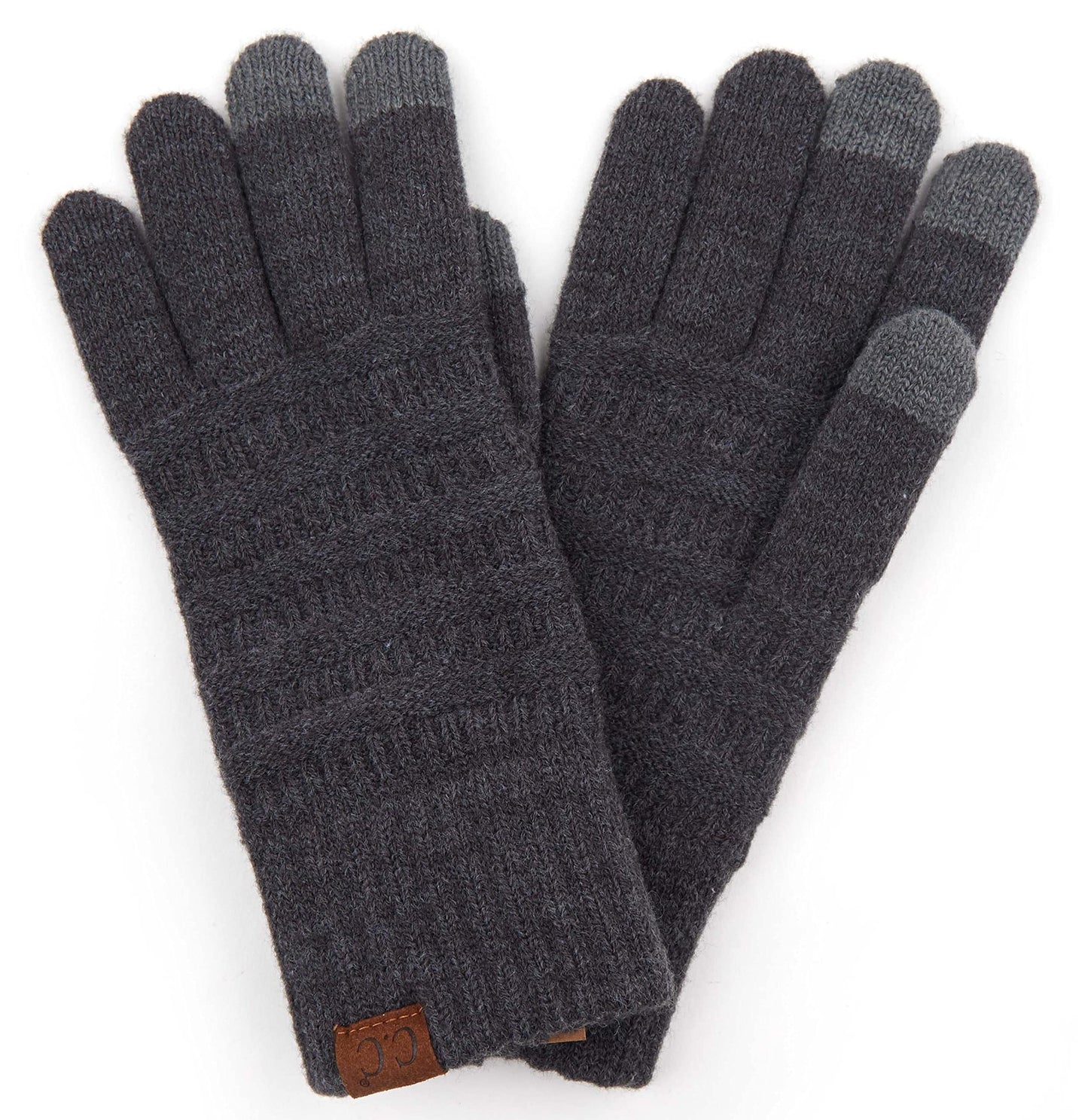 Garter Knit Slim Smart Tip Gloves by Funky Junque