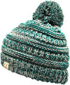 C.C. Kid's Classic Fit Cable Knit Beanie W/ Pom - 4-Tone