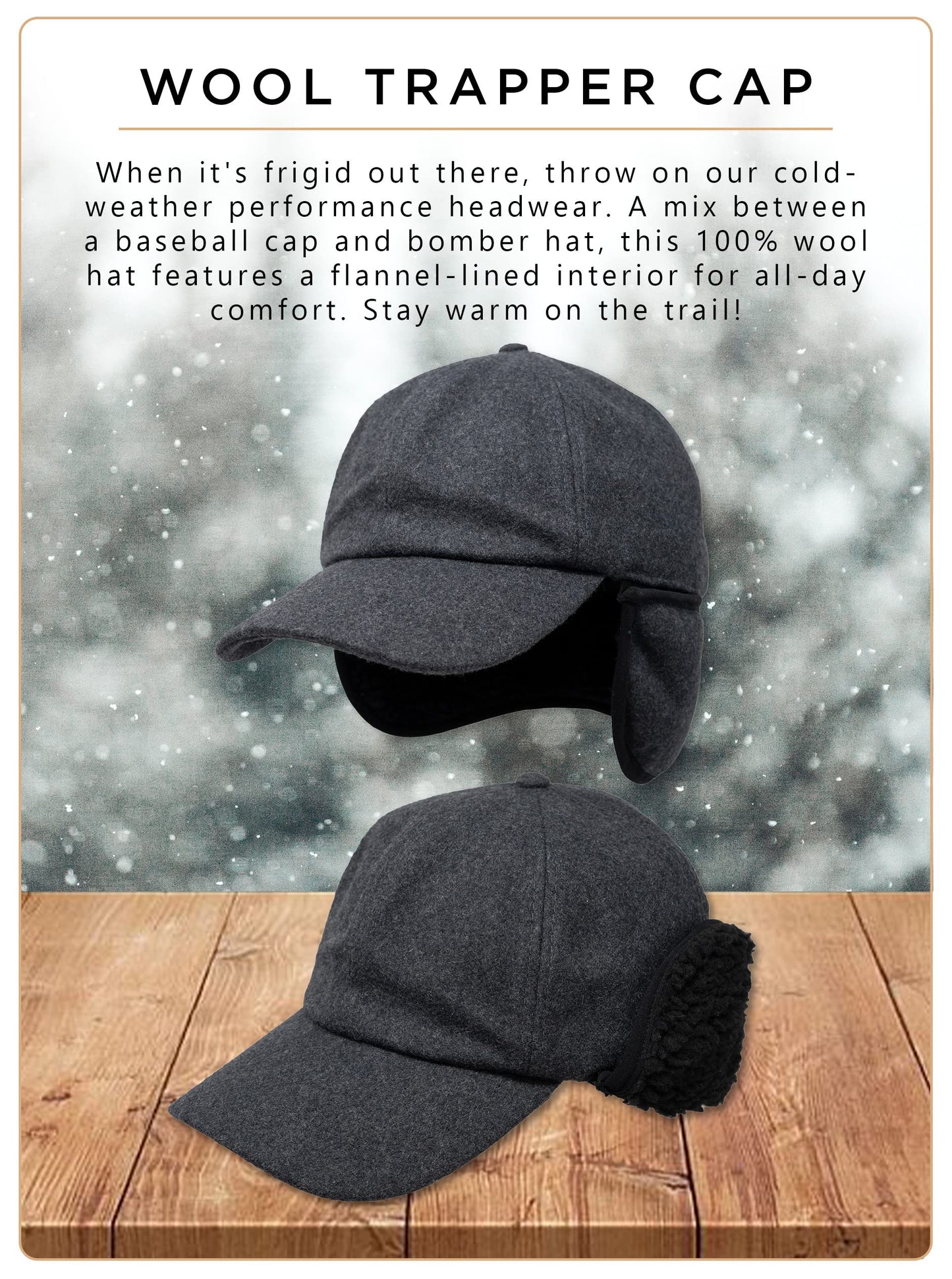 Wool Sherpa Lined Earflap Trapper Hats by Funky Junque