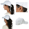 Criss Cross Ponytail Hat w/ Buttons