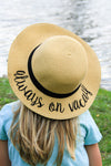 C.C Girls Embroidered Sun Hat - Always on Vacay (Natural)