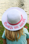 C.C Girls Embroidered Sun Hat - Always on Vacay (White)