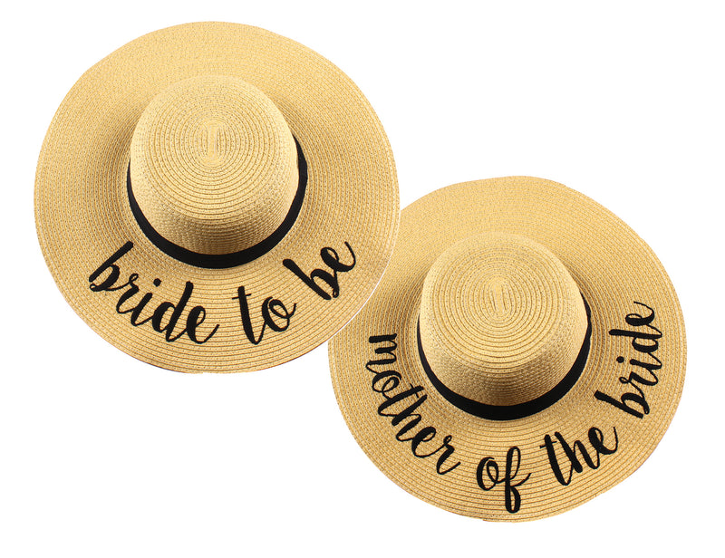 C.C Embroidered Sun Hat Duo - Bride to Be & Mother of the Bride