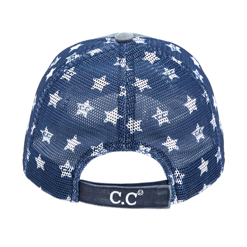 Washed Trucker Hat w/ American Flag