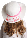 C.C Girls Embroidered Sun Hat - Beach Baby (White)