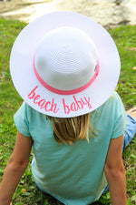 C.C Girls Embroidered Sun Hat - Beach Baby (White)