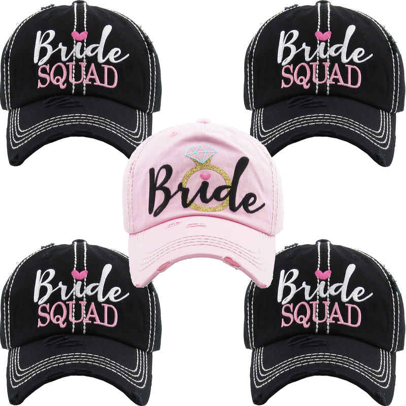 Bundle: BRIDE RING (Lt. Pink), 4 BRIDE SQUAD (Black)