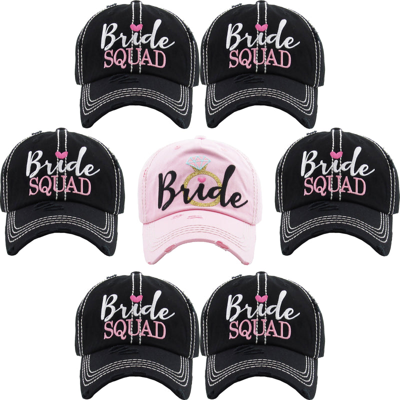 Bundle:1 BRIDE RING (Lt. Pink), 6 BRIDE SQUAD (Black)