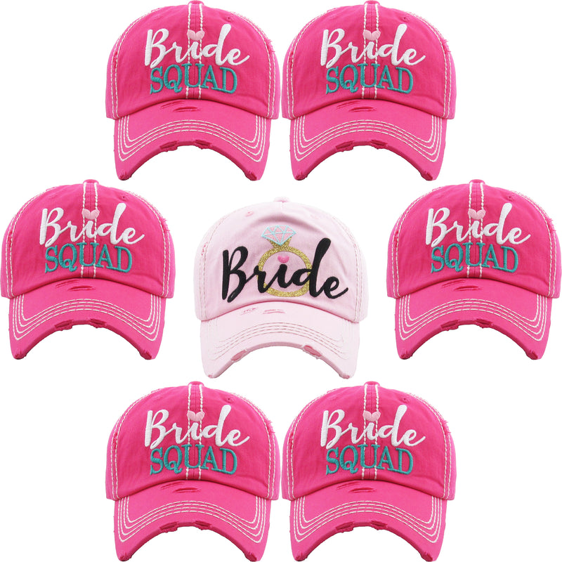 Bundle: BRIDE RING (Lt. Pink), 6 BRIDE SQUAD (Hot Pink)