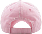 Distressed Bridal Baseball Cap- Bride w/Ring - Light Pink w/BLK