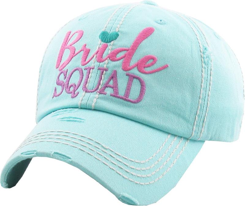 Distressed Bridal Baeball Cap - Bride Squad - MINT