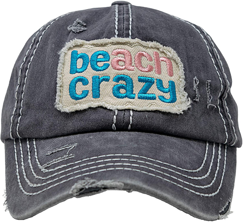 Distressed Baseball Cap - Beach Crazy