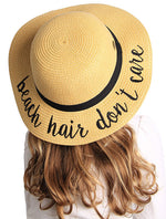 C.C Girls Embroidered Sun Hat - Beach Hair Don't Care (Natural)