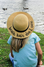 C.C Girls Embroidered Sun Hat - Beach Hair Don't Care (Natural)