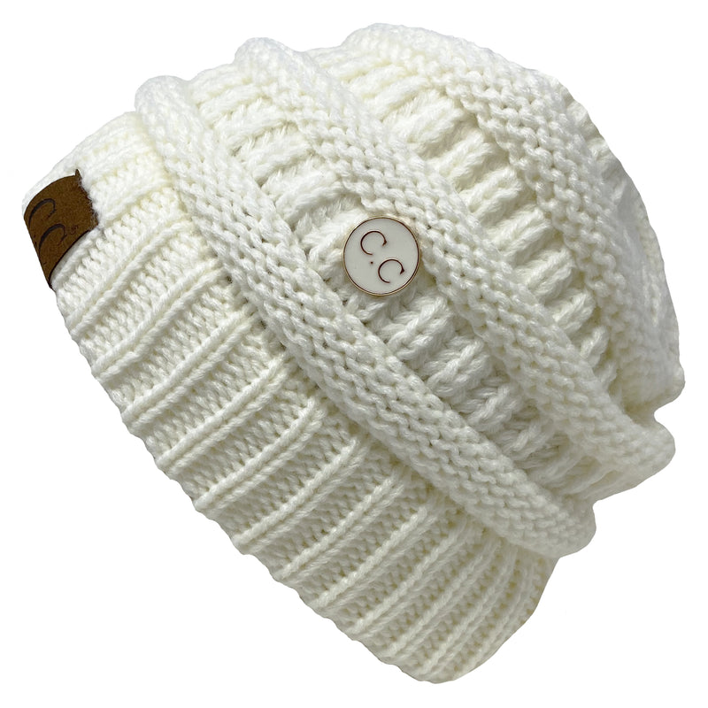 C.C Slouchy Side Button Beanie