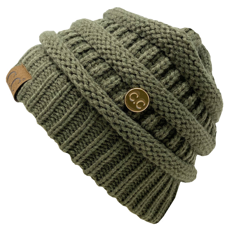 C.C Slouchy Side Button Beanie