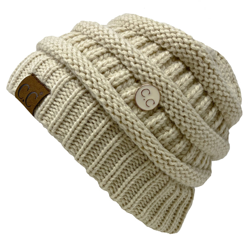 C.C Slouchy Side Button Beanie