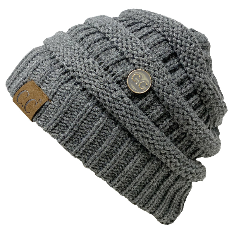 C.C Slouchy Side Button Beanie