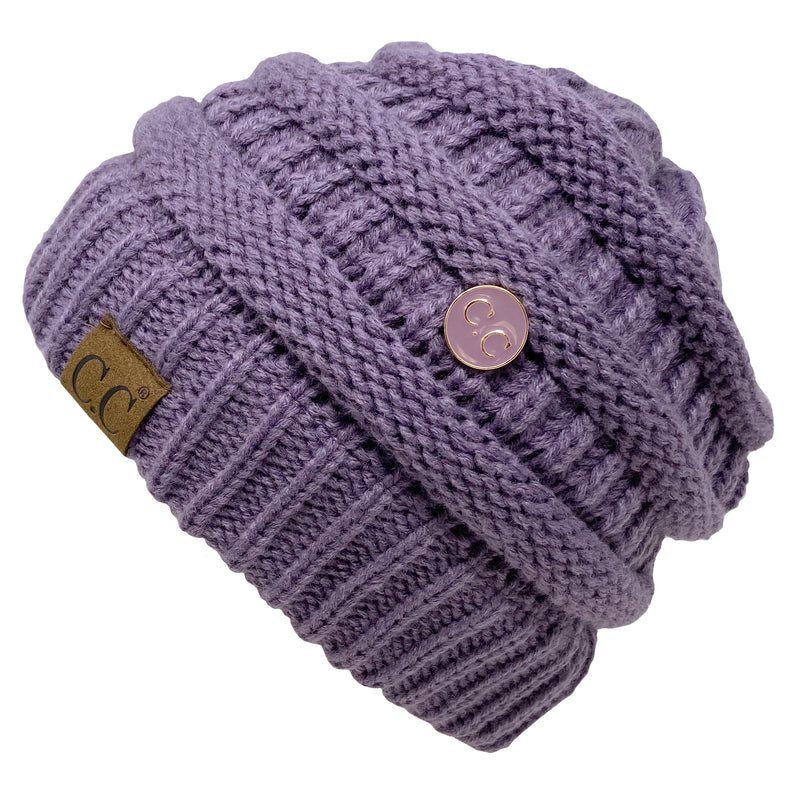 C.C Slouchy Side Button Beanie
