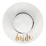 C.C Embroidered Sun Hat - Bride (White with Gold Lettering)