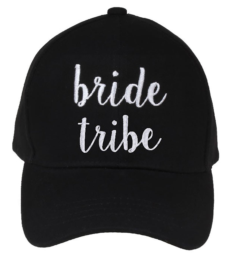 C.C Embroidered Baseball Cap - Bride Tribe (Black)