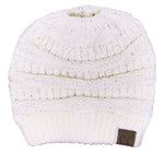 C.C. BeanieTail Women's Ponytail Cable Knit Beanie - Sequin