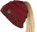 C.C. BeanieTail Women's Ponytail Cable Knit Beanie - Patterns