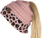 C.C. BeanieTail Women's Ponytail Cable Knit Beanie - Patterns