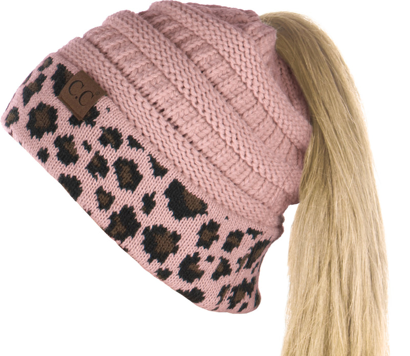 C.C. BeanieTail Women's Ponytail Cable Knit Beanie - Patterns